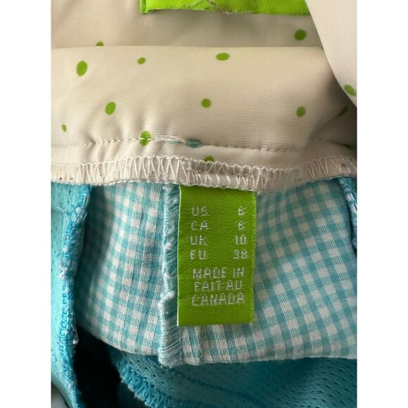 Swing Control Master Gingham Crop Pants Womens Golf Blue Size 6 Athletic Pockets - Picture 4 of 6